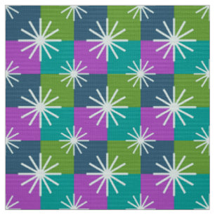 MERMAID - Mid Century Modern op Retro Checkerboard Stof