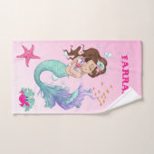 Mermaid mignonne Amidon rose cheveux foncé personn (Serviette à main)
