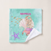 Mermaid Mignonne éco-étoile personnelle (Gant de toilette)