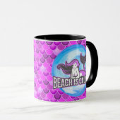Mermaid Mignonne Mug pourpre (Devant droit)