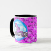 Mermaid Mignonne Mug pourpre (Devant gauche)