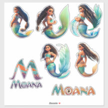 Mermaid Moana Adventures Vinyl Sticker op maat