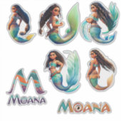 Mermaid Moana Adventures Vinyl Sticker op maat (Voorkant)
