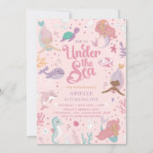 Mermaid modifiable 1er anniversaire Invitation (Devant)