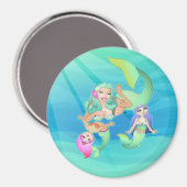 Mermaid Mommy and Daughters Magnet (Recto/Verso)