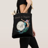 Mermaid Monogram Elegant Black Draagtas (Dichtbij)