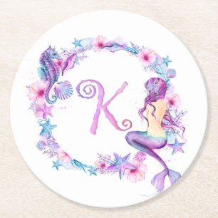 Mermaid Monogram K Onderzetter