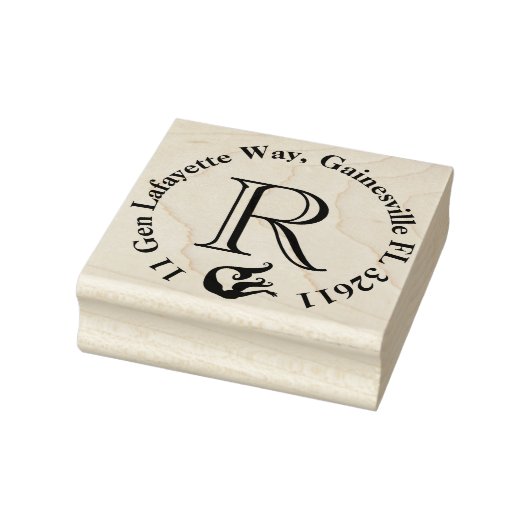 Mermaid Monogram Return-adres Rubberstempel (Stempel)