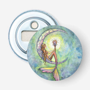 Mermaid Moon Fantasy Art van Molly Harrison Button Flesopener