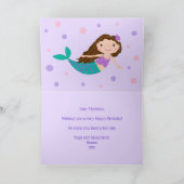 Mermaid Nom personnalisé Purple Carte d'anniversai (Intérieur)