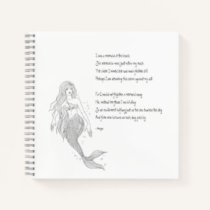 Mermaid notebook "Ik zag een zeemeermin bij het st Notitieboek