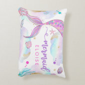 Mermaid Nursery Baby shower Gift Personalized Accent Kussen (Achterkant (Verticaal))