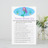 Mermaid Nursery Rhyme Quiz baby shower game (Staand voorkant)
