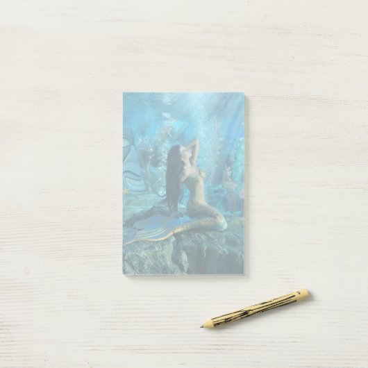 Mermaid Oasis Post-it® Notes (Op bureau)