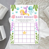 Mermaid Ocean Baby shower Bingo Invitation de jeu
