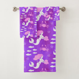 Mermaid Océan rose violet Motif