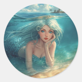 Mermaid of the Island Horizon Ronde Sticker