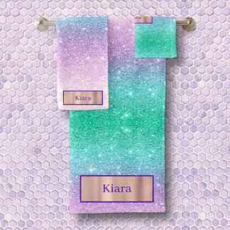 Mermaid Ombre Parties scintillant Nom personnalisé