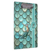 Mermaid on Mermaid Tail Scales Monogram Klembord (Rechts)