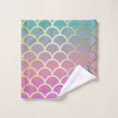 Mermaid On ombre Mermaid Tail Scales (Gant de toilette)
