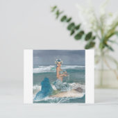 Mermaid on Rock Briefkaart (Staand voorkant)