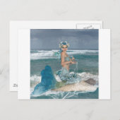 Mermaid on Rock Briefkaart (Voorkant / Achterkant)