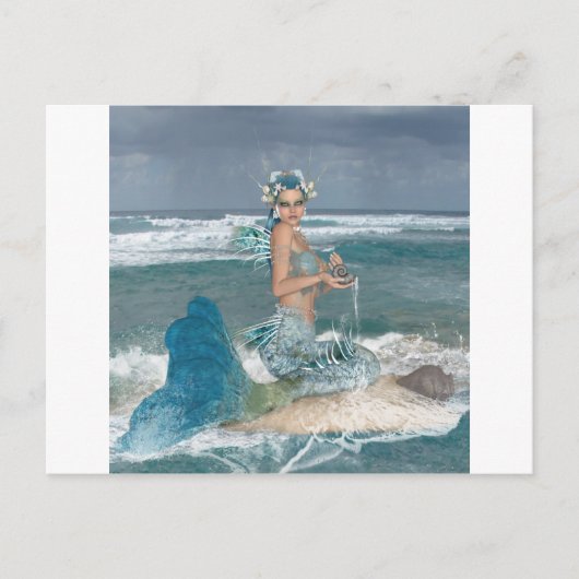 Mermaid on Rock Briefkaart (Voorkant)