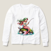 Mermaid on Rock – Kids’ Long Sleeve Tee (Voorkant)
