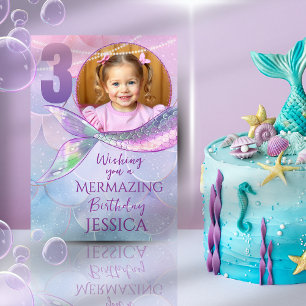 Mermaid One Foto 3e Verjaardagskaart Kaart