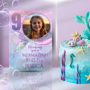 Mermaid One Foto 9e Verjaardagskaart Kaart