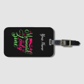 Mermaid only Zone in Hot Pink en Neon Green Bagagelabel (Voorkant (horizontaal))