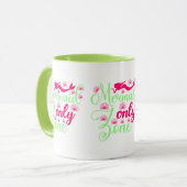 Mermaid only Zone in Hot Pink en Neon Green Mok (Voorkant links)
