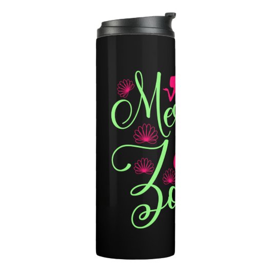 Mermaid only Zone in Hot Pink en Neon Green Thermosbeker (Gedraaid links)