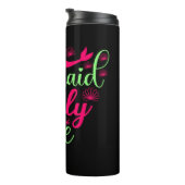 Mermaid only Zone in Hot Pink en Neon Green Thermosbeker (Geroteerd rechts)