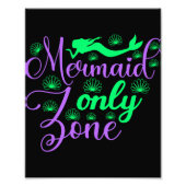 Mermaid Only Zone in Neon Green en Paars Foto Afdruk (Voorkant)