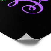 Mermaid Only Zone in Neon Green en Paars Poster (Hoek)