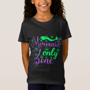 Mermaid Only Zone in Neon Green en Paars T-shirt