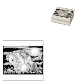 MERMAID OP MERHORSE FANTASY RUBBER STAMP RUBBERSTEMPEL (Gestempeld)