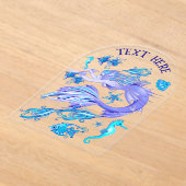 Mermaid Paars Fairy Creater Acryl Uitnodigingen (Laagn)