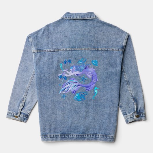 Mermaid Paars Fairy Creater Denim Jacket (Achterkant)