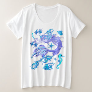 Mermaid Paars Fairy Creater Grote Maat T-shirt