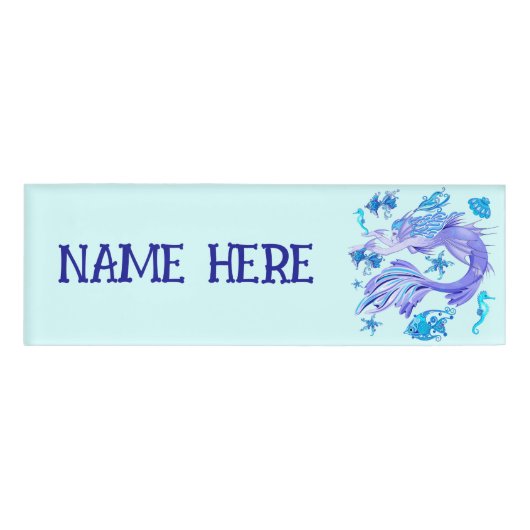 Mermaid Paars Fairy Creater Naambadge (Voorkant)