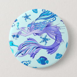 Mermaid Paars Fairy Creater Ronde Button 7,6 Cm