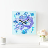 Mermaid Paars Fairy Creater Vierkante Klok (Huis)