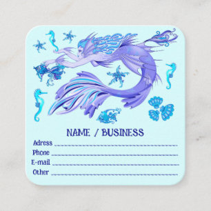 Mermaid Paars Fairy Creater Vierkante Visitekaartje