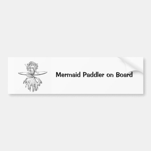 Mermaid Paddler aan boord van Bumpersticker (Voorkant)