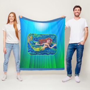 Mermaid Painting Fleece Deken