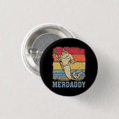 Mermaid papa Fish Vader Ronde Button 3,2 Cm (Voorkant /achterkant)