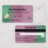 Mermaid Parties scintillant rose Certificat cadeau (Devant / Derrière)