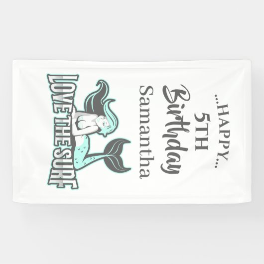 MERMAID PARTY CUT BLUE thème Bannière (Horizontal)